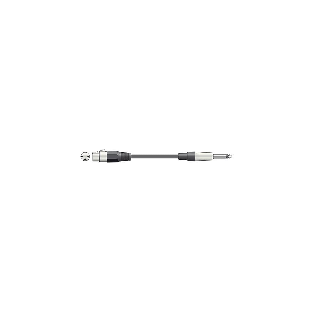 Essential Microphone Leads XLR Female - 6.3mm Mono Jack Plug - 3.0m