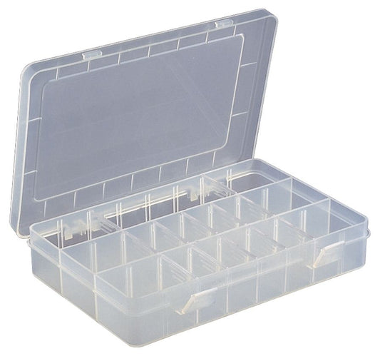 White Size 15 Compartment Box with Semi-transparent Hinged Lid