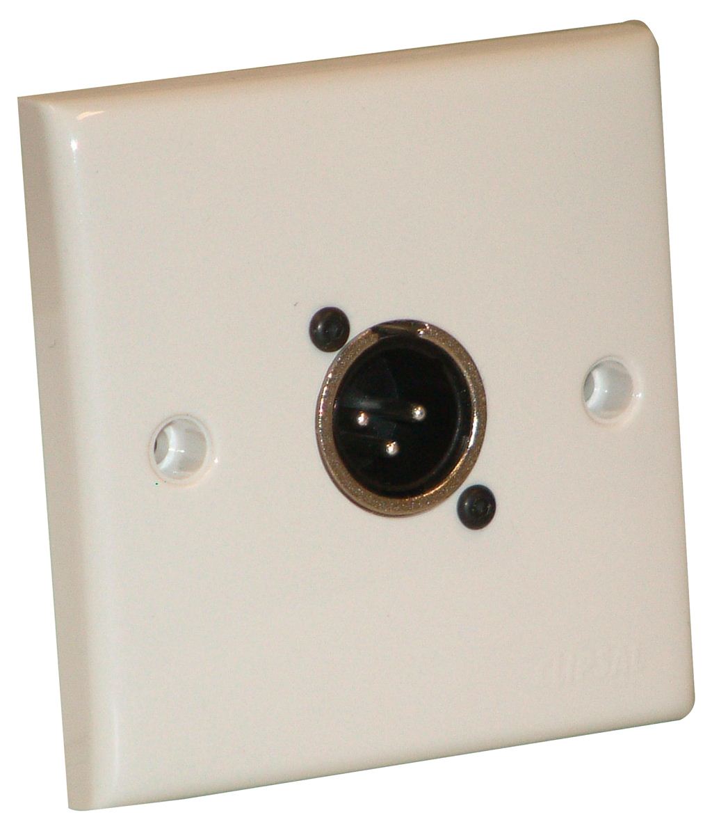 AV Wall Plate with 1 x 3 Pin Male XLR Socket (NC3MDL1)