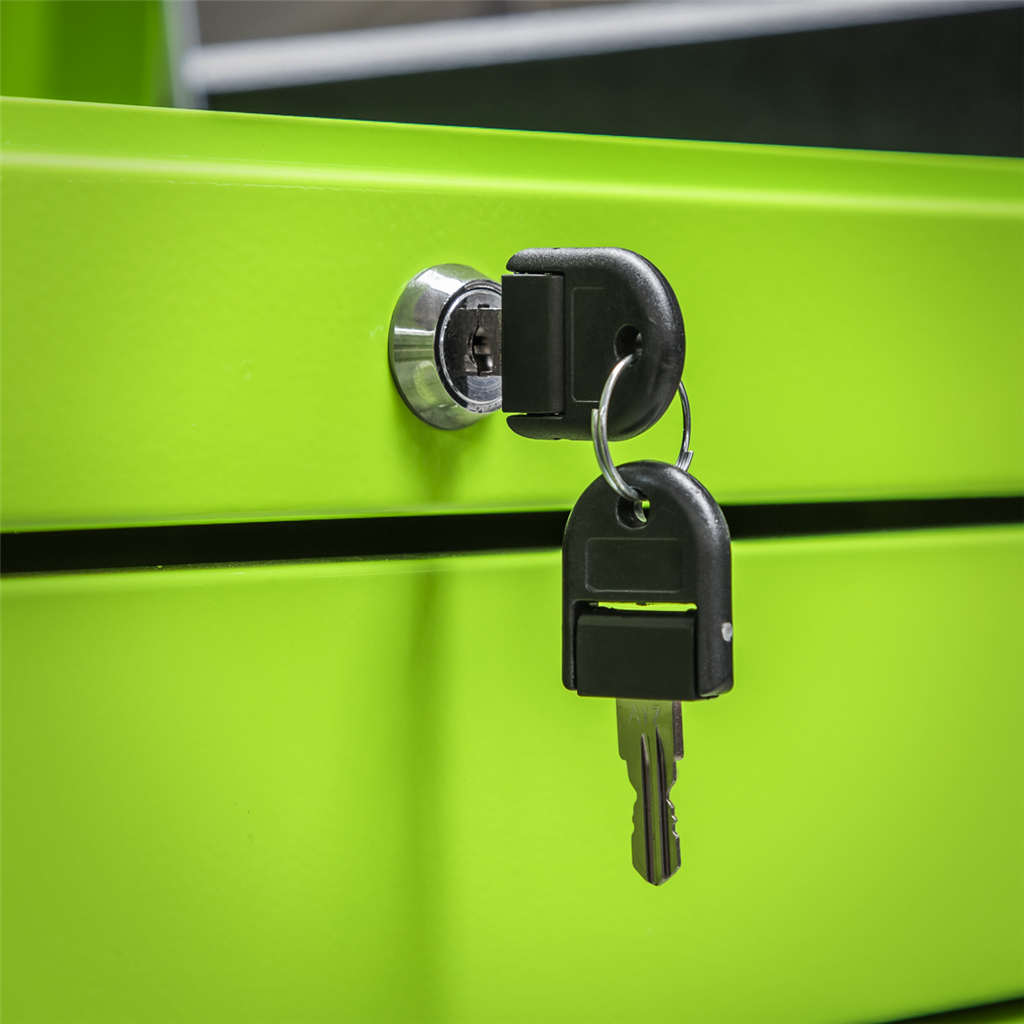 4 Drawer Push-to-Open Topchest with Ball-Bearing Slides - Hi-Vis Green