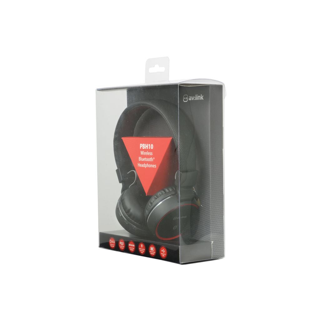 Wireless Bluetooth Headphones - Black - PBH10-BLK