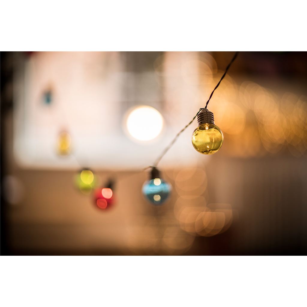 Outdoor LED Festoon Lights - 10 Bauble Multicolour - BOF10MC