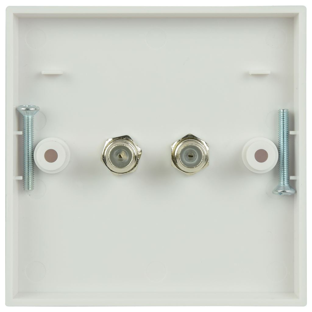 Double Low Loss F-Type Screw Wallplate - Connector