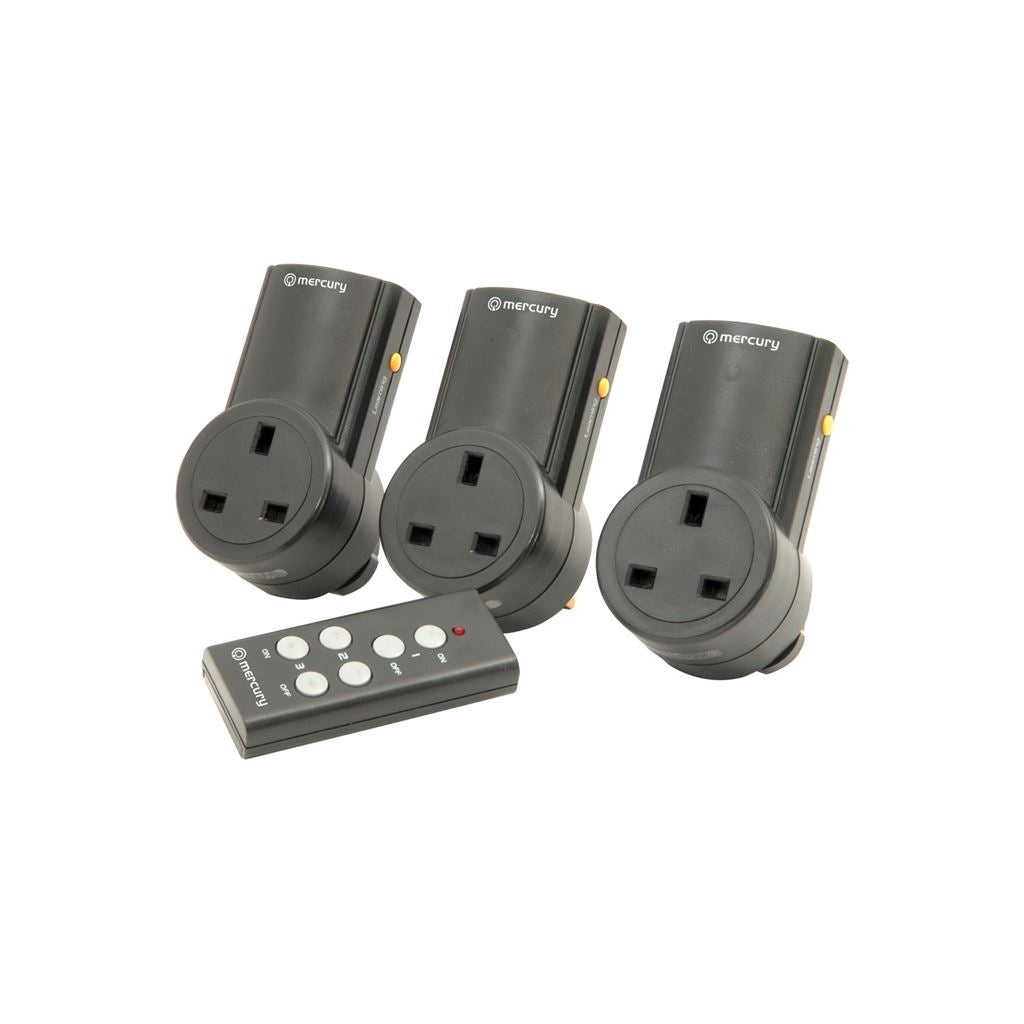 Wireless Remote Control Mains Sockets - Set of 3 - RC3 RF controlled