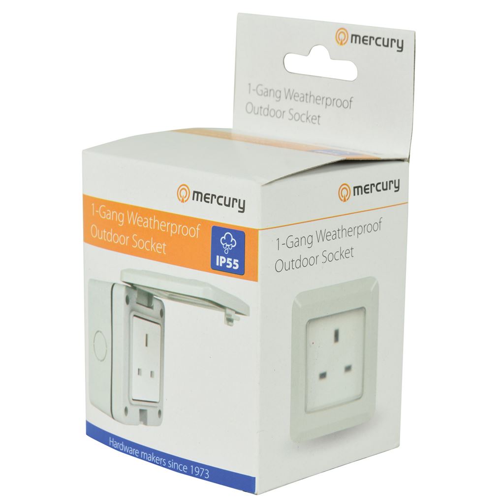 Weatherproof 1 Gang Outdoor Socket - IP55