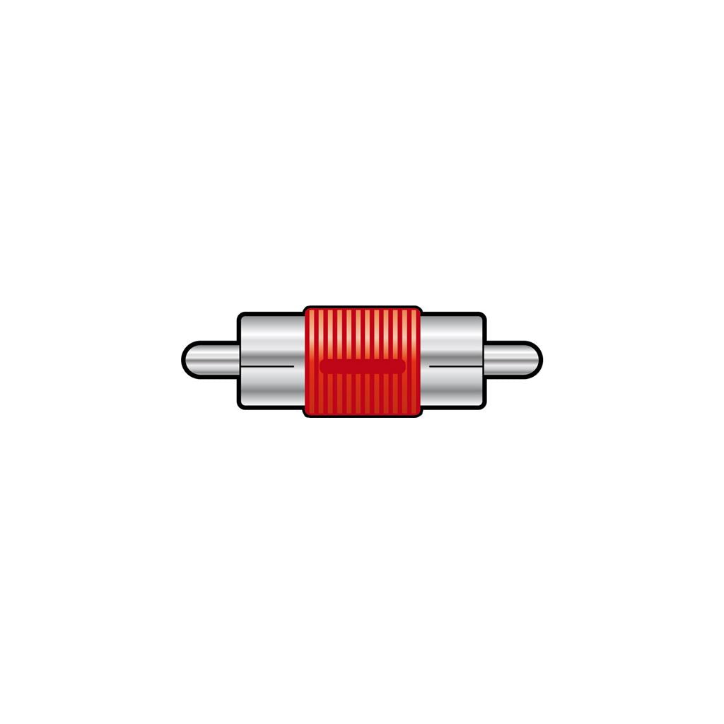 Adaptor RCA plug to RCA plug, Red