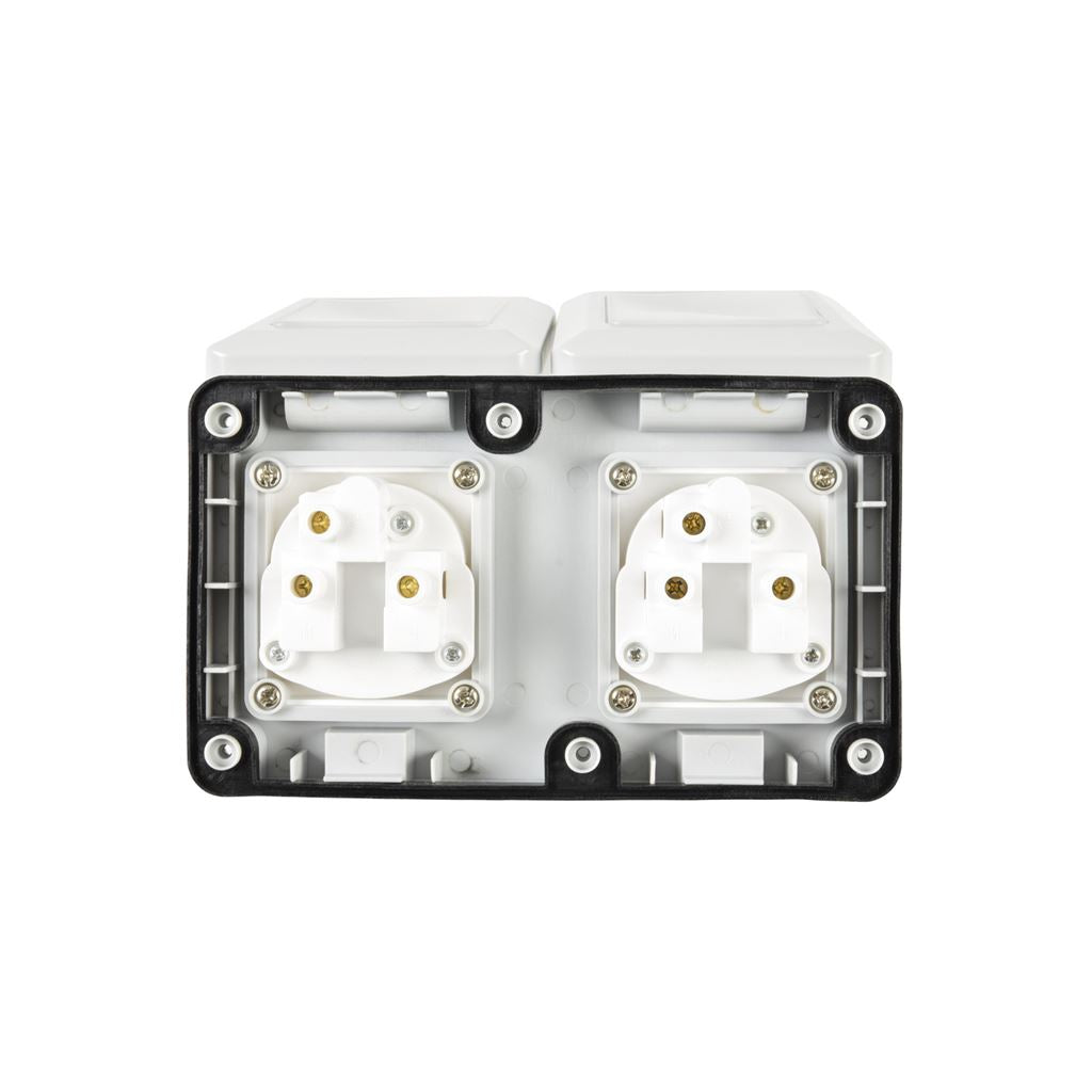 Weatherproof 2 Gang Outdoor Socket - IP55