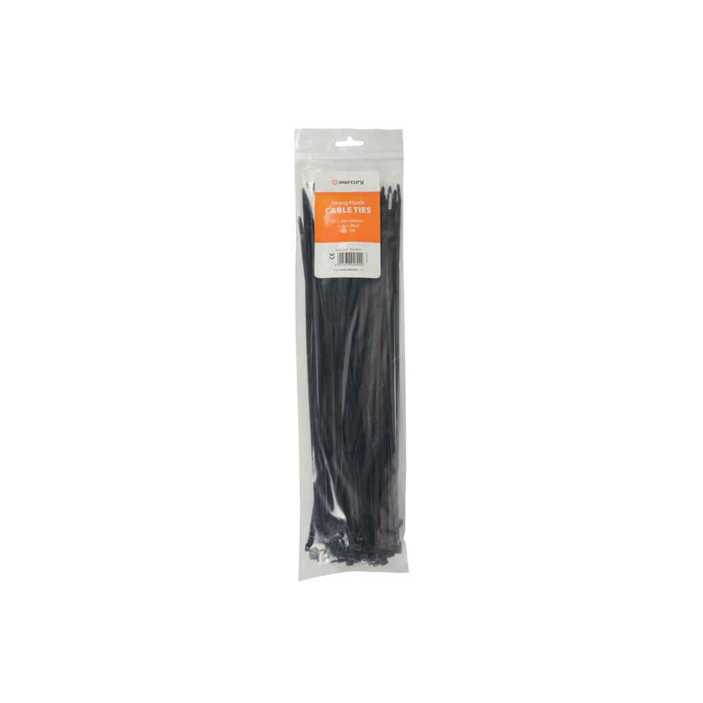 Cable Ties - 100Pcs - CTB48380 4.8 x 380mm, black bag of