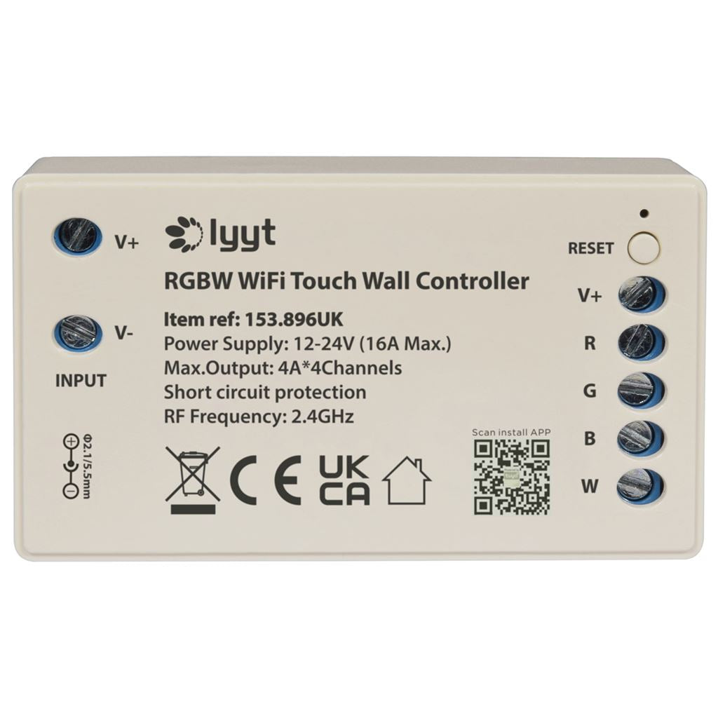 RGBW WiFi Controller with Wall Plate - Touch