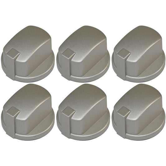 Indesit Compatible Oven Cooker Hob Control Knob Inox Pack of 6