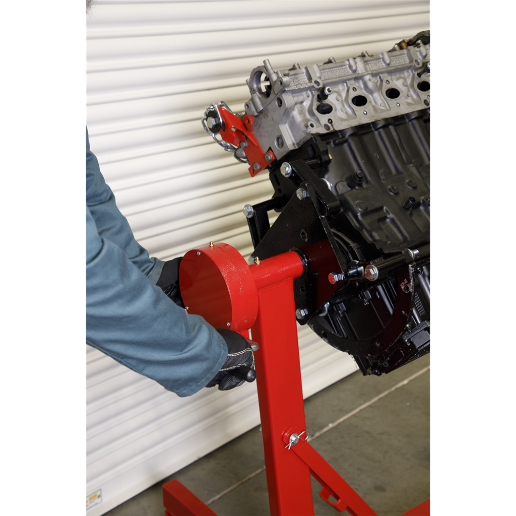 Folding 360&#186; Rotating Engine Stand with Geared Handle Drive 450kg Capacity
