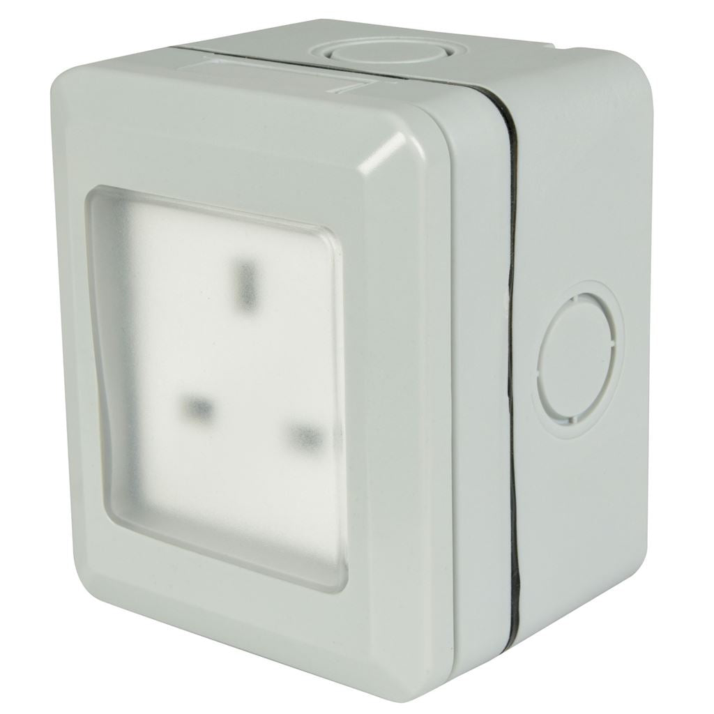 Weatherproof 1 Gang Outdoor Socket - IP55