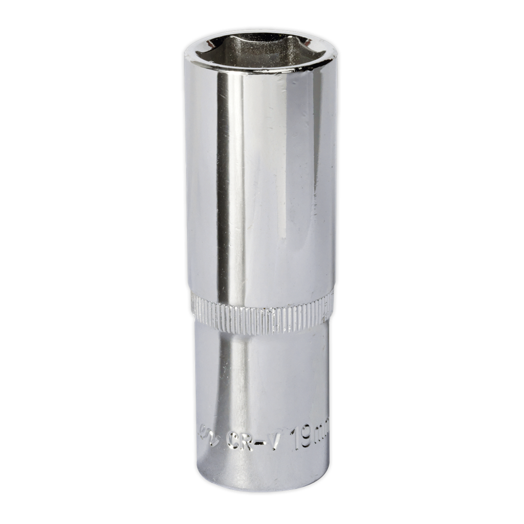 WallDrive&#174; Socket 19mm Deep 1/2"Sq Drive Fully Polished