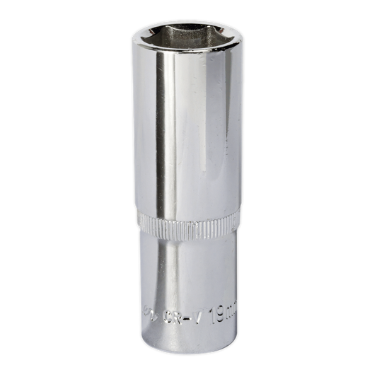 WallDrive&#174; Socket 19mm Deep 1/2"Sq Drive Fully Polished