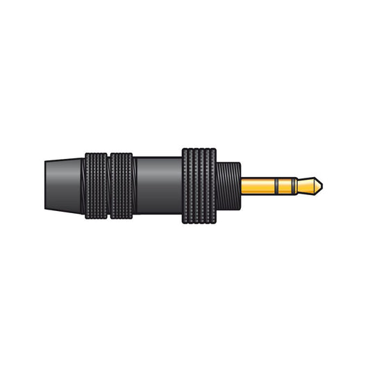 3.5mm Threaded Stereo Jack Plugs - Black 6mm