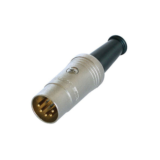 REAN DIN Male Cable Plug with Rubber Boot