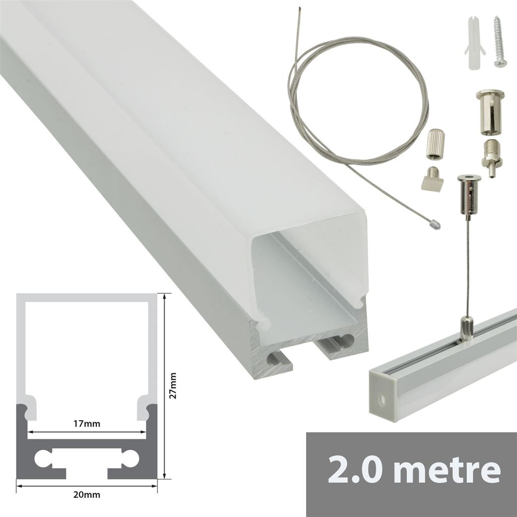 Aluminium LED Tape Profile - Batten - 2m - AL2-B2620