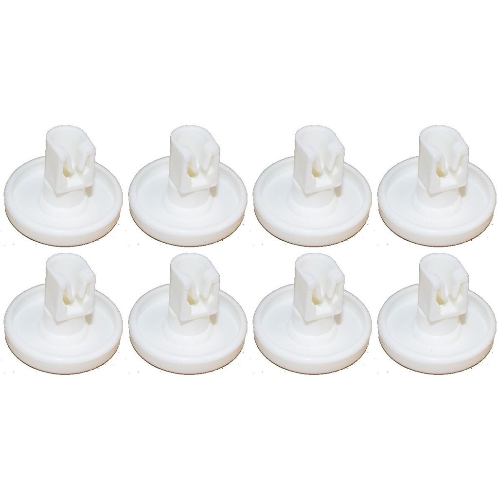 8 x Dishwasher Lower Bottom Basket Wheel And Clip For Electrolux AEG Zanussi