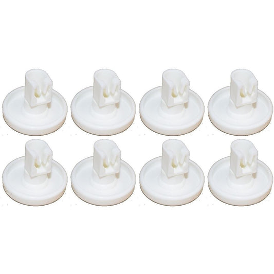 8 x Dishwasher Lower Bottom Basket Wheel And Clip For Electrolux AEG Zanussi