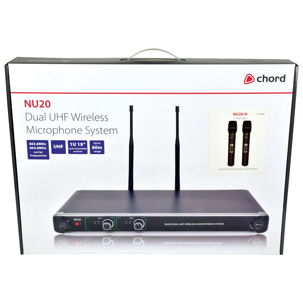 NU20 Dual UHF Wireless Microphone Systems - Handheld - NU20-H