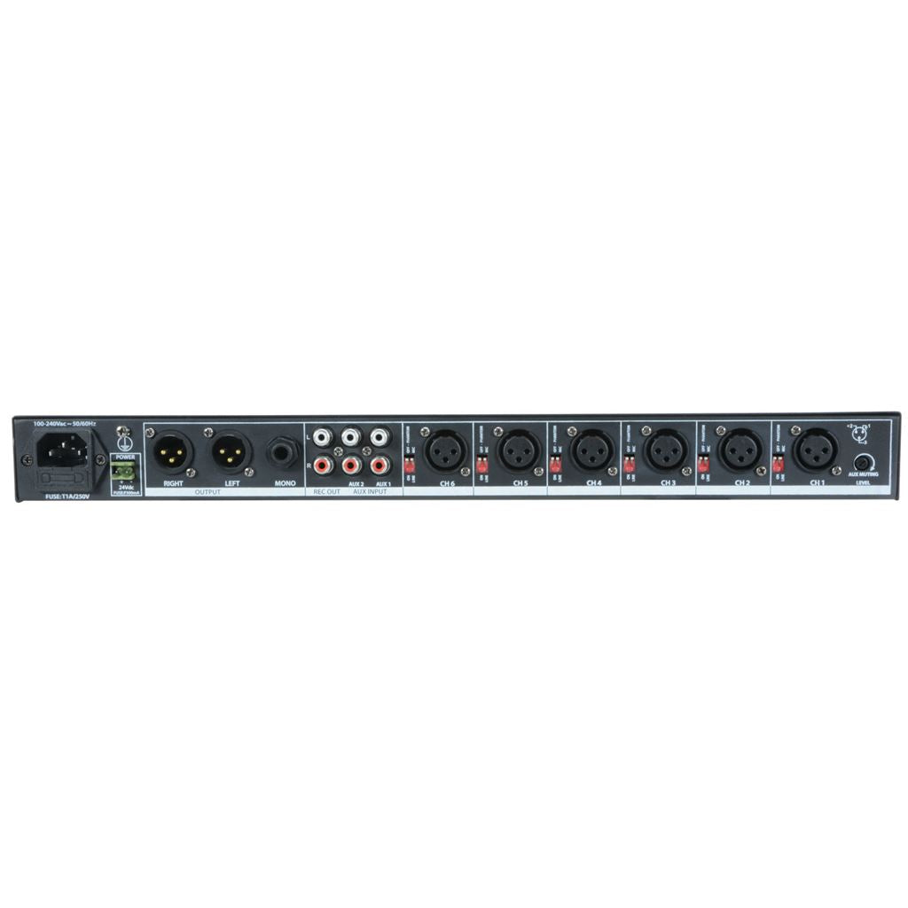 1U Mic/Line Rack Mixer - ML622 6 + 2 Aux