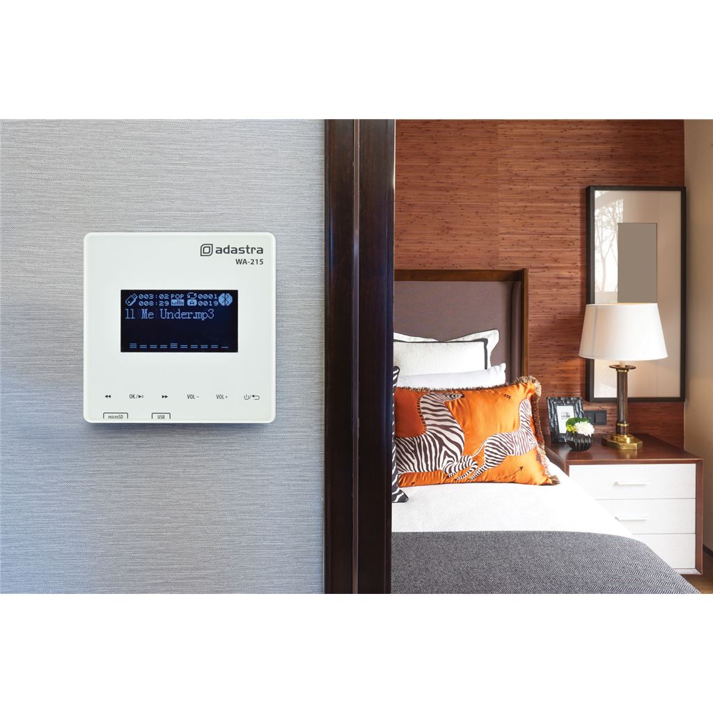 WA-215 Wall Mount Amplifier + Media Player with Bluetooth - USB/microSD player, FM