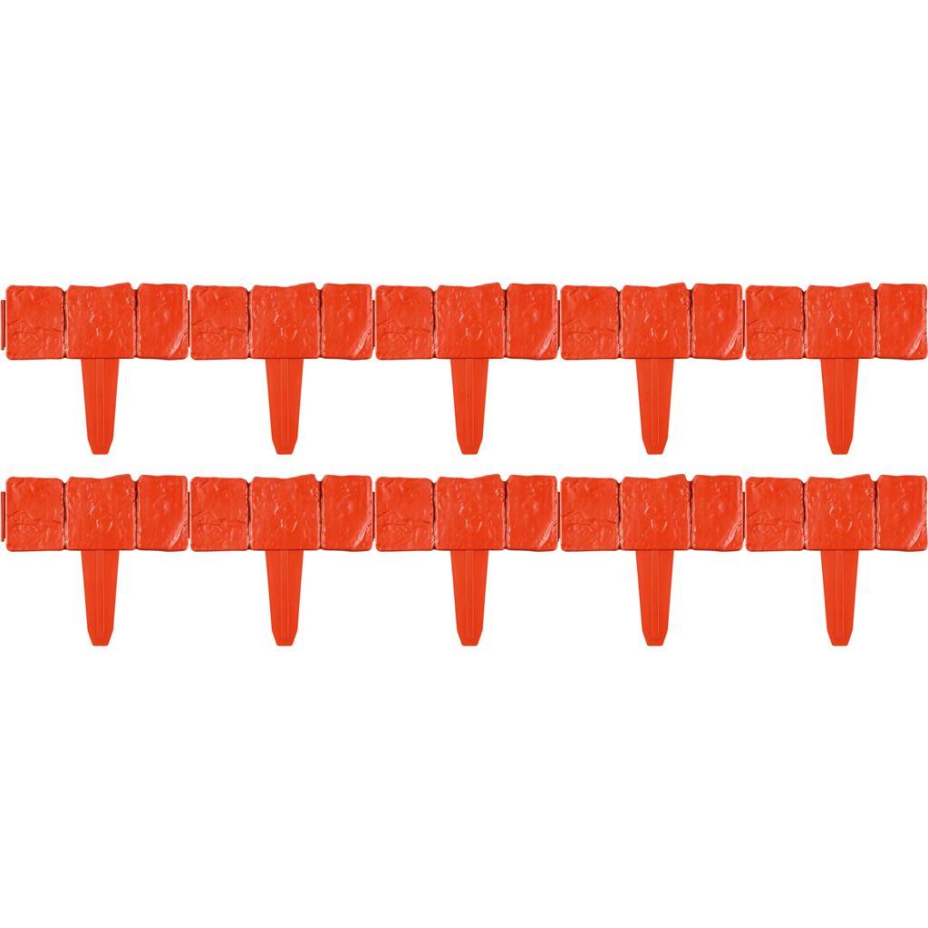 Brick Effect Garden Edge Fence - Pack of 10