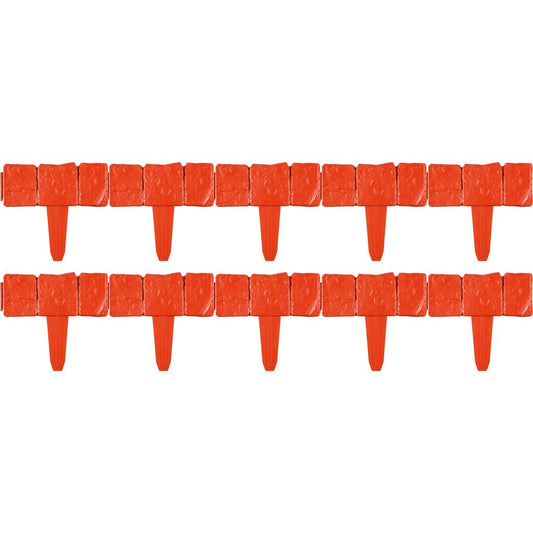 Brick Effect Garden Edge Fence - Pack of 10