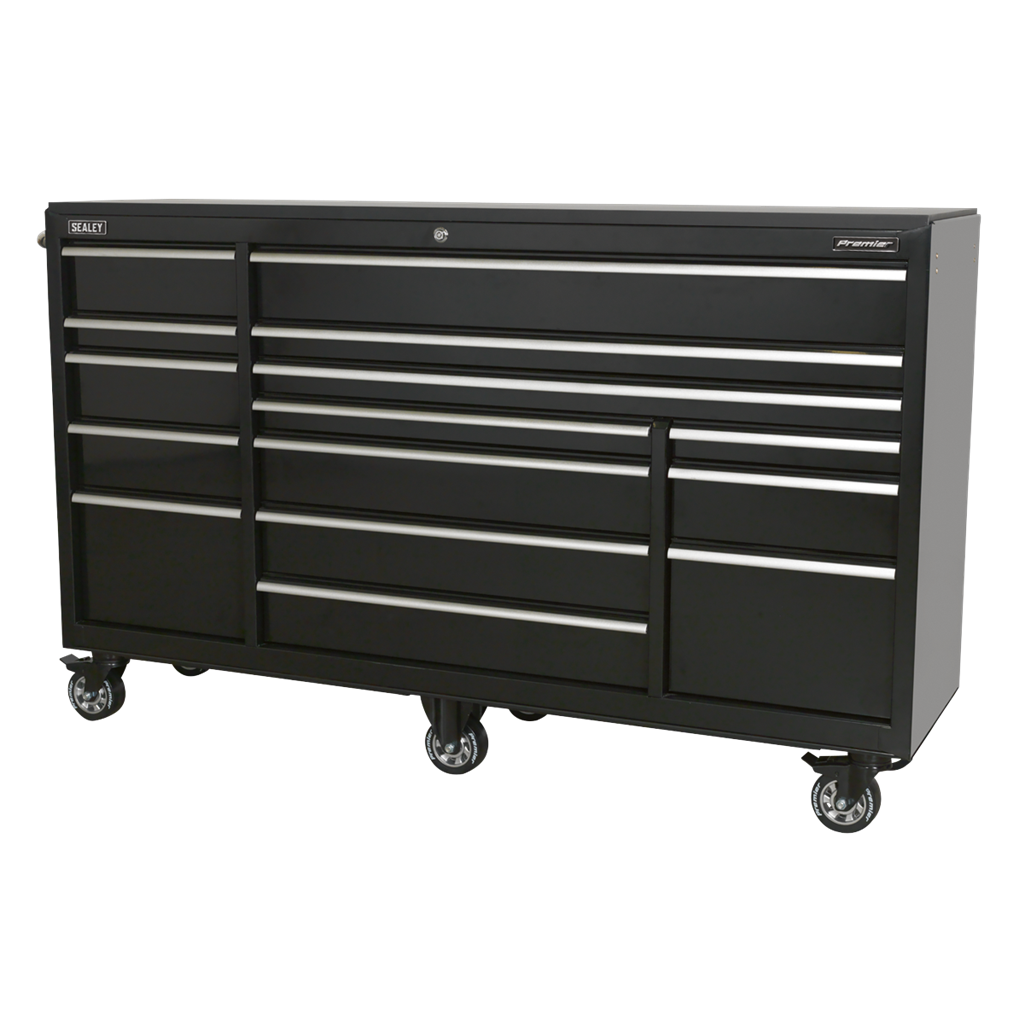 Rollcab 15 Drawer 1845mm Heavy-Duty Black