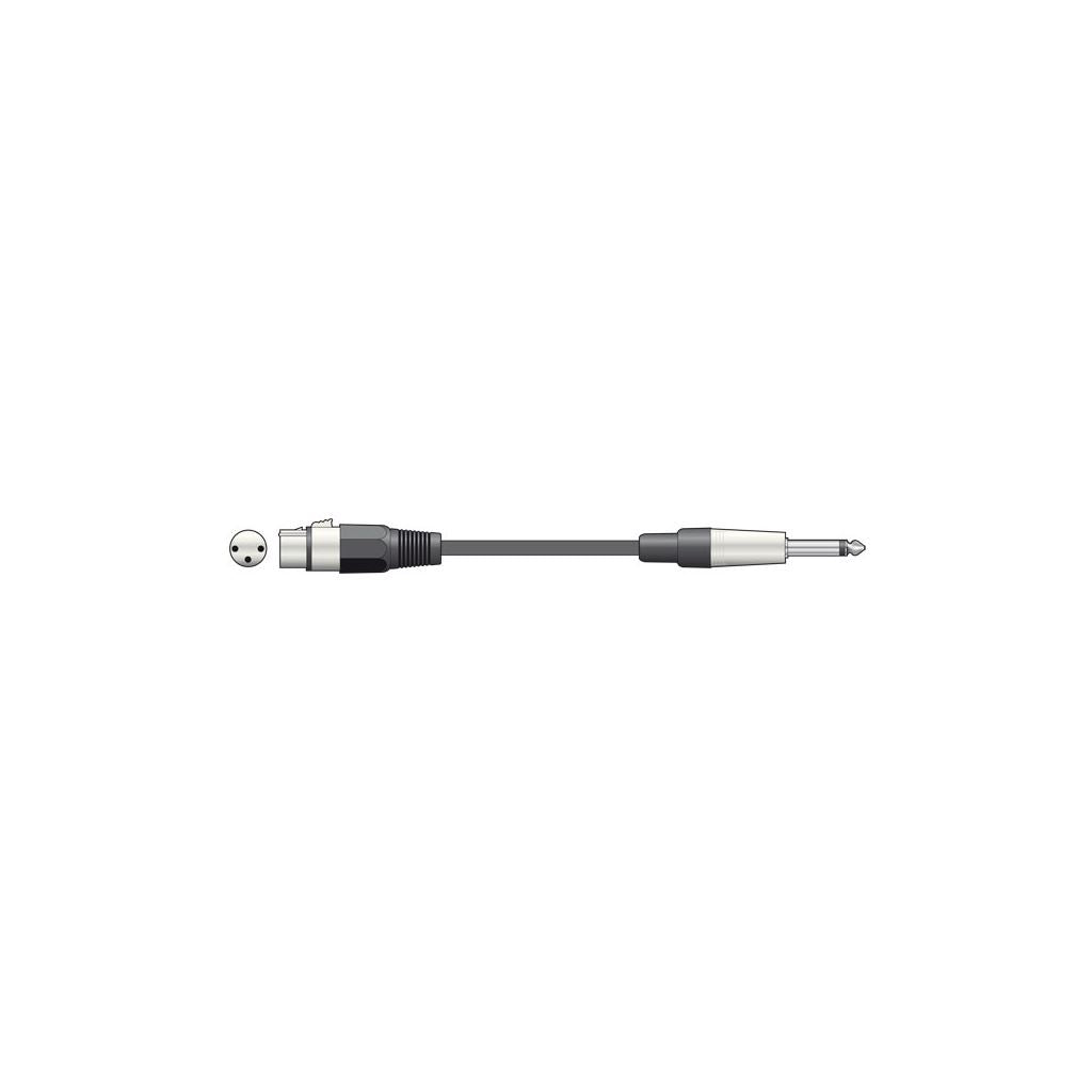 Essential Microphone Leads XLR Female - 6.3mm Mono Jack Plug - 1.5m