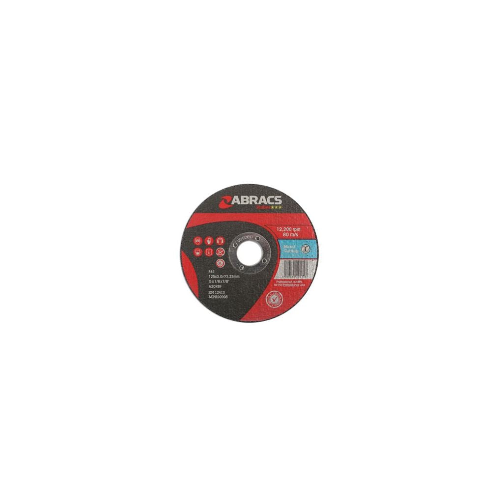 Flat Cutting Discs - 125mm x 3mm - Pack of 10