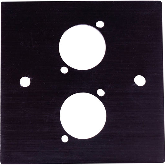 Brushed Aluminium Black Wall Plate With D-Series Compatible Hole