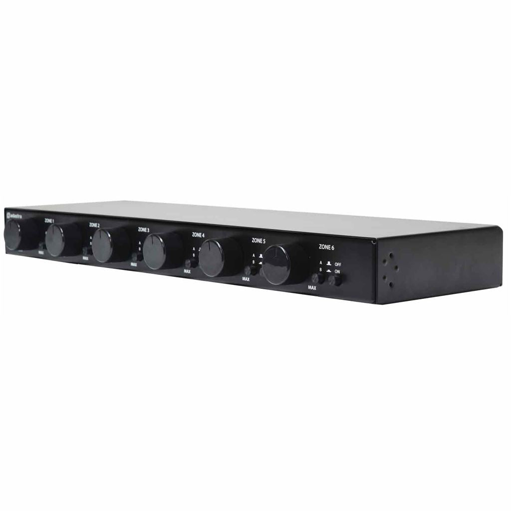 AT6 Rack-mount 100V Attenuator + A/B Source Switch 6 x 30W - Volume Switcher