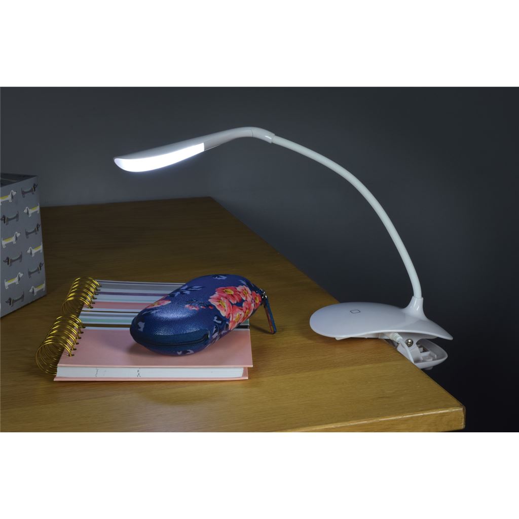 LED USB Clip On Desk Lamp - 14 - Wht - CLIP-LAMP-W