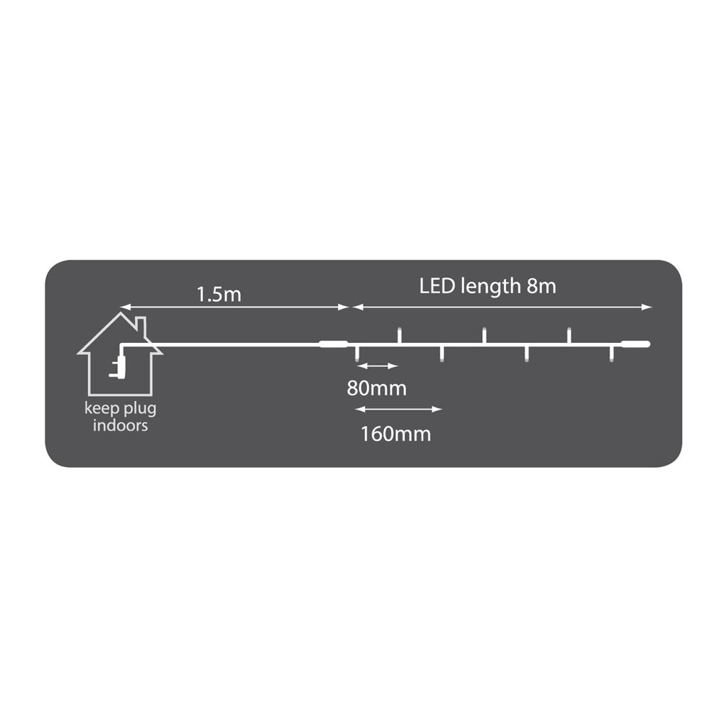 Connectable Outdoor LED String Lights - 100 Duty Static CW - 100CON-CW