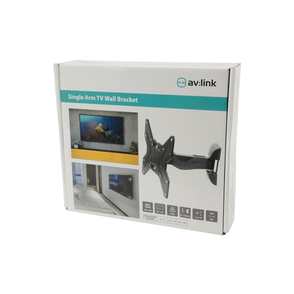 Full Motion Single Arm TV/Monitor Wall Mount Bracket - INS201