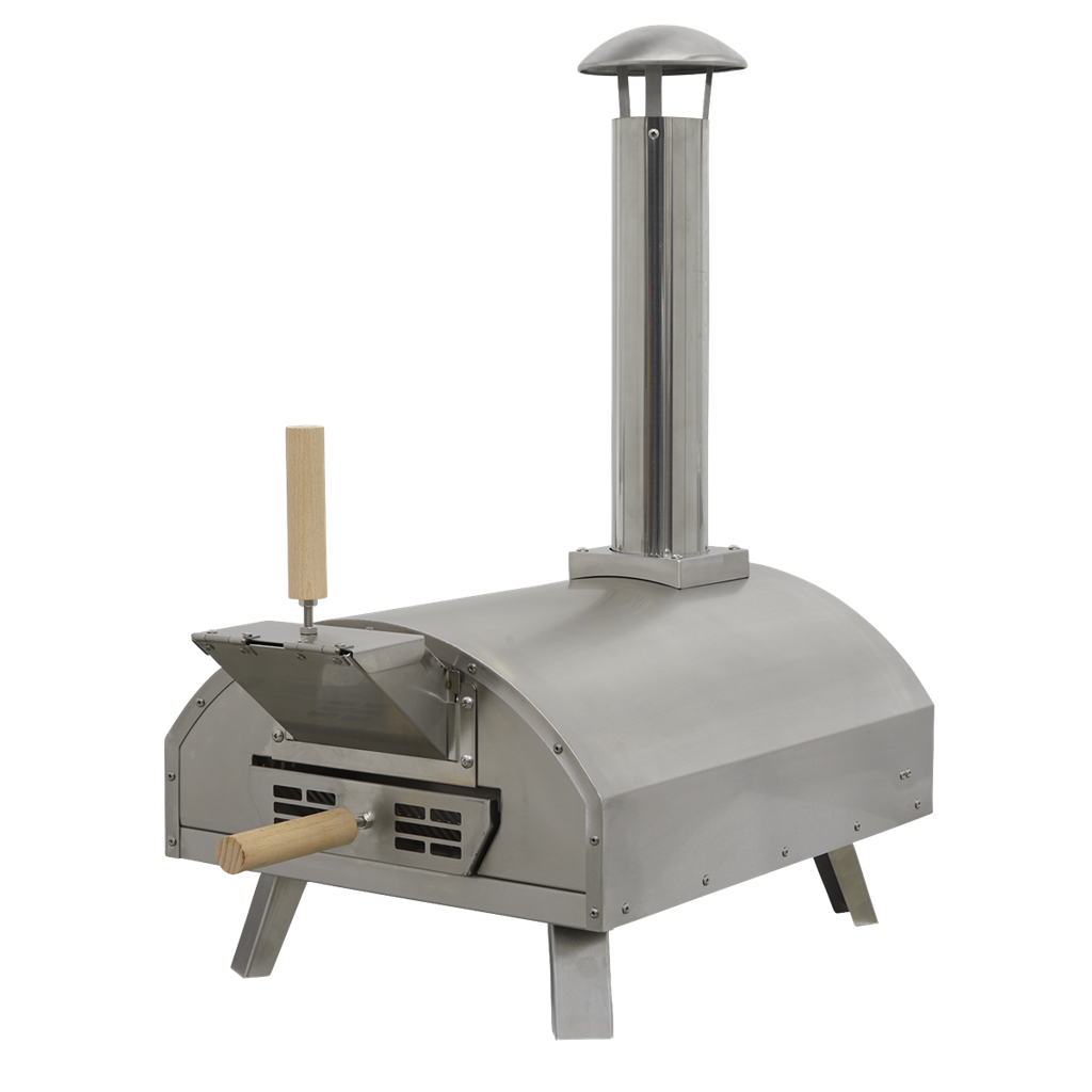 Dellonda 14" Portable Wood-Fired Pizza & Smoking Oven - Stainless Steel