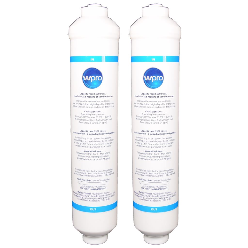 2 x Fridge Freezer Inline Water Filter USC100