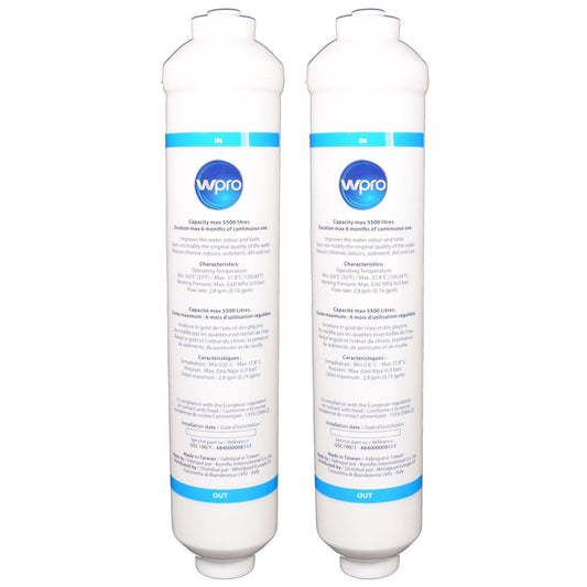 2 x Fridge Freezer Inline Water Filter USC100