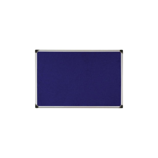 Aluminium Framed Fabric Notice Board - Blue - 600 x 900mm