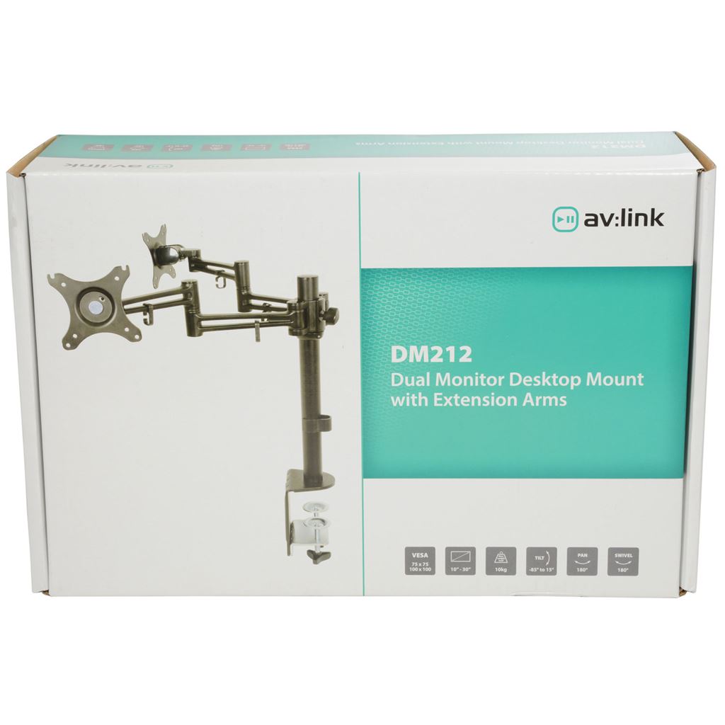 Dual Monitor Desktop Mount with Extension Arms - DM212