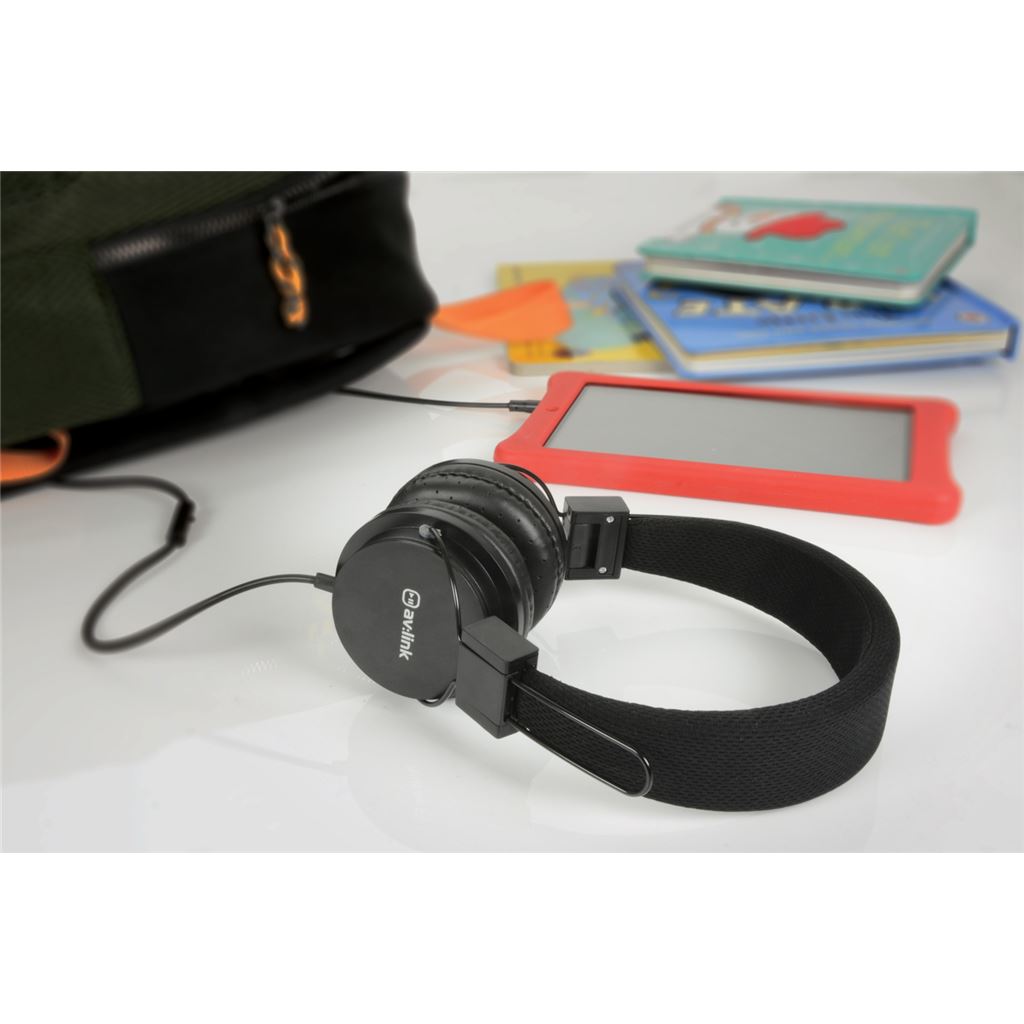 Children&#39;s Headphones with in-line Microphone - Kids Black - CH850-BLK