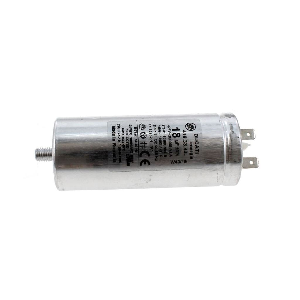 Capacitor 18 Uf. Com Pressor for Hotpoint/Indesit Tumble Dryers and Spin Dryers