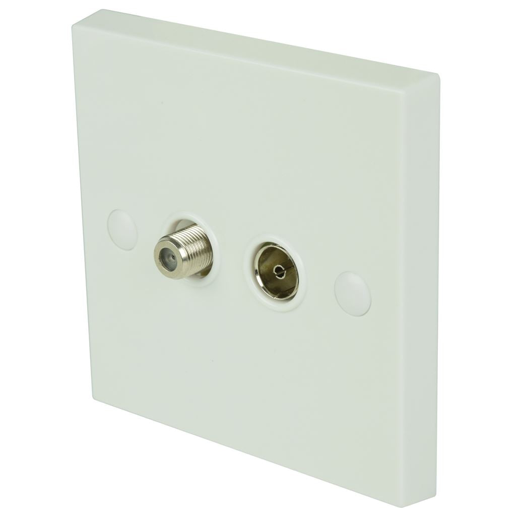 TV Coaxial and Satellite Wallplate