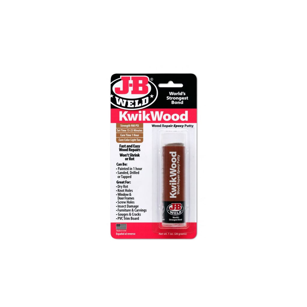 J-B Weld Kwik Wood Epoxy Putty Stick -  2oz