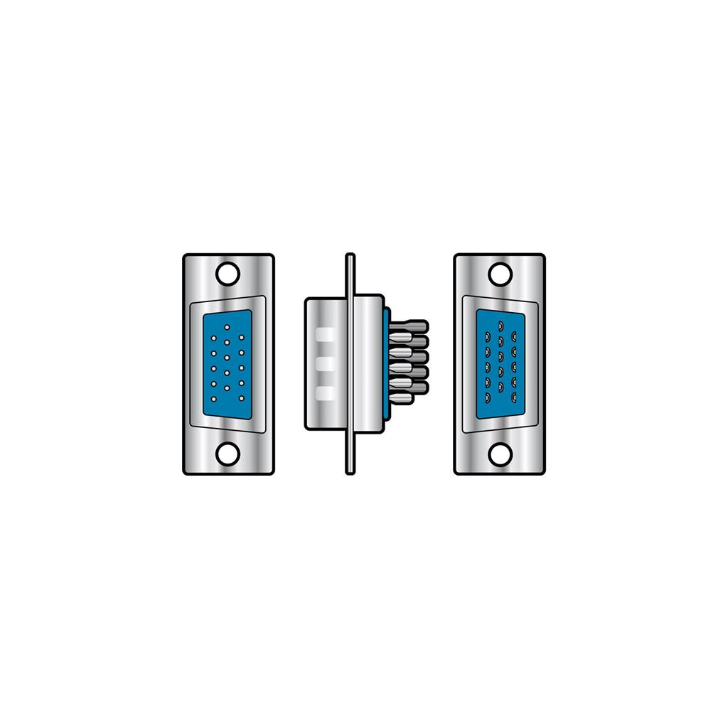 High density 15 pin D type socket