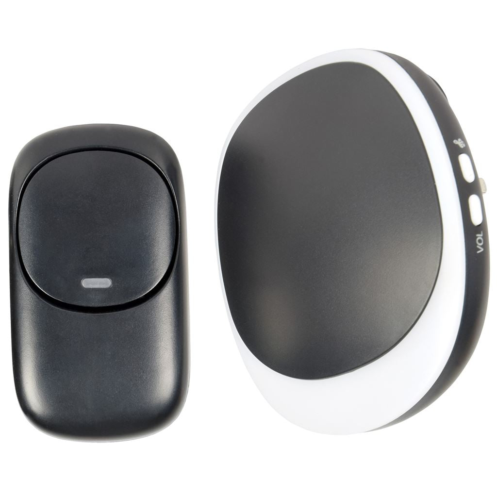 Wireless Plug-in Doorbell with LED Alert - Black