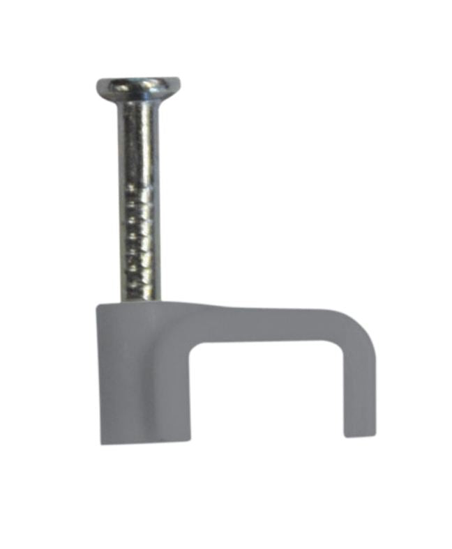Flat Grey Cable Clips