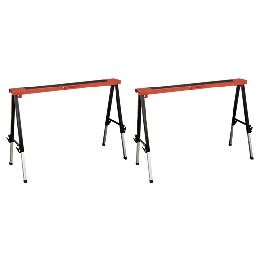 Fold Down Trestle with Adjustable Legs - Pair