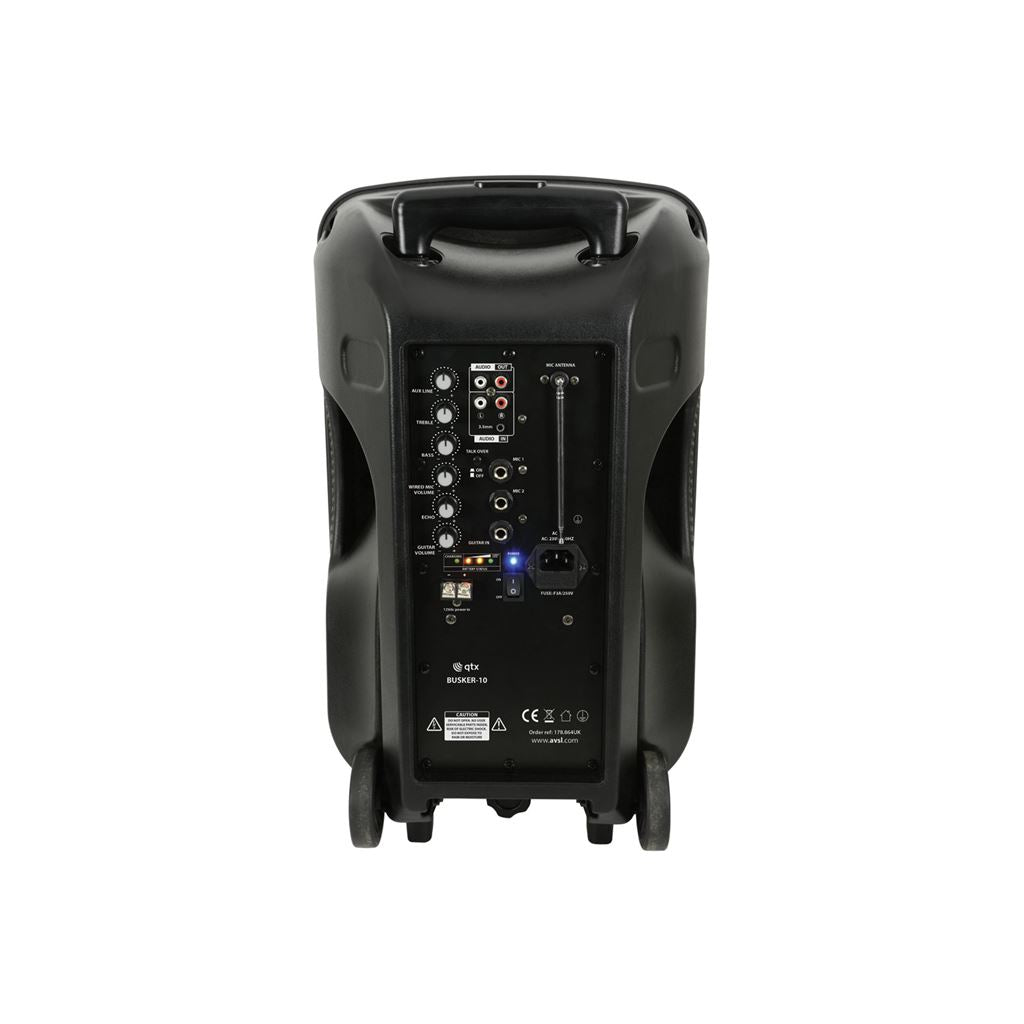 Busker PA with VHF Mics & Media Player - Busker-10 + 1 x + USB/SD/FM/BT